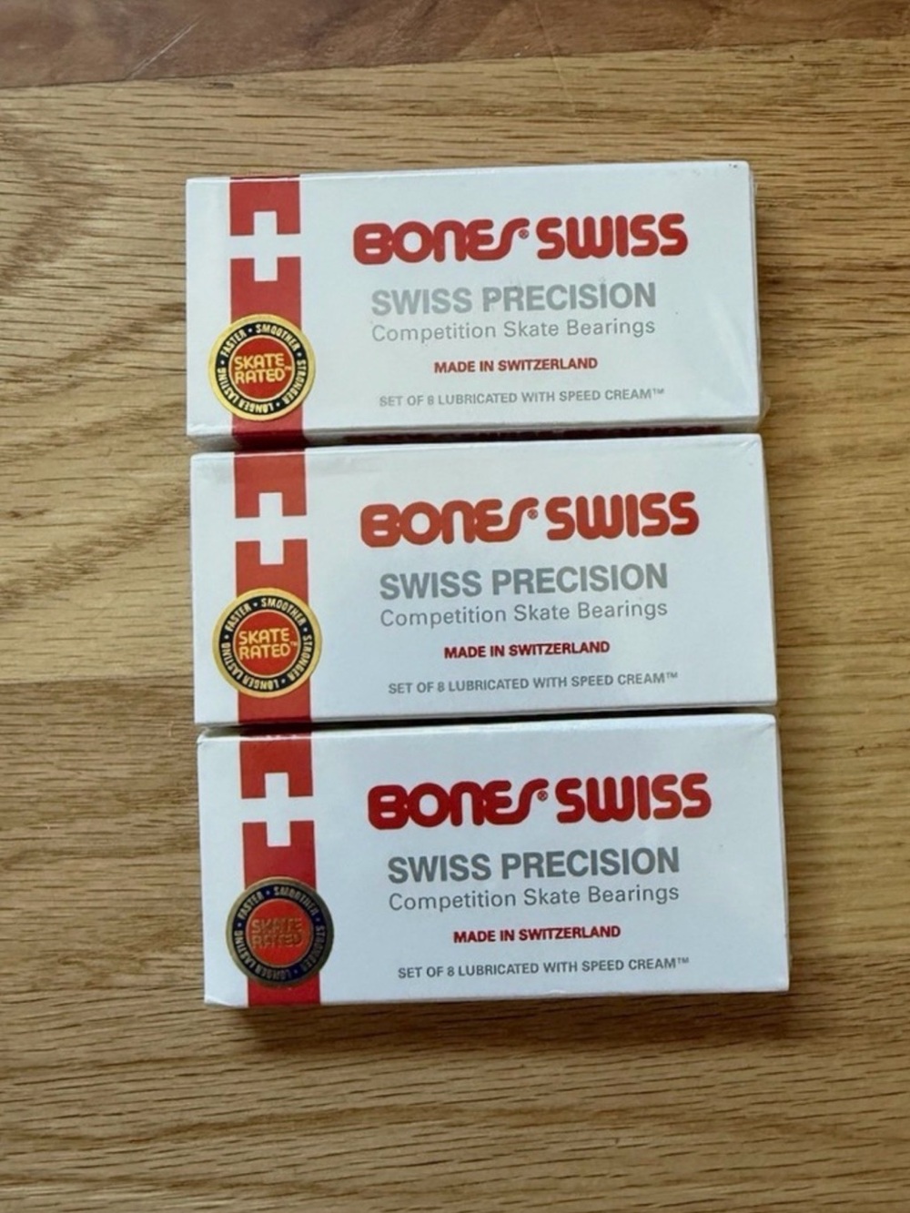 3 Pack Bones Swiss Precision Skate Bearings - NWT Unopened Original Packaging